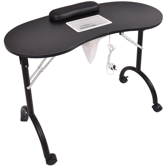 Giantex Folding Portable Vented Manicure Table Nail Desk Salon Spa With Fan &Bag