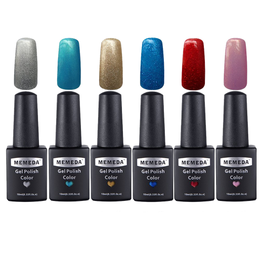 Memeda 6pc Color Gel Nail Art Polish Uv Led Light Manicure Set