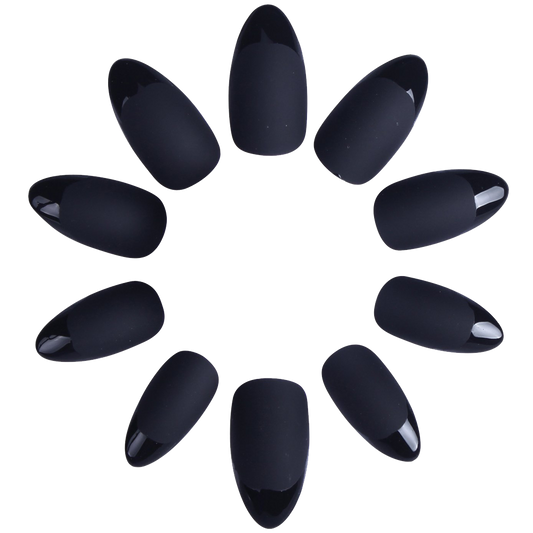 Ejiubas 24 Pcs Grey Color Matte With Glossy Finish Full Cover Talone Medium False Nail Tips