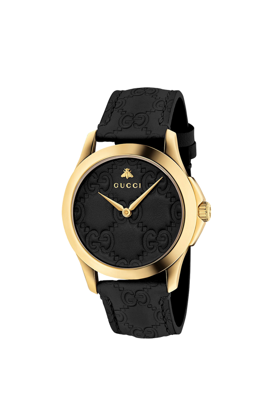 Gucci G Timeless Gold Plated Leather Watch